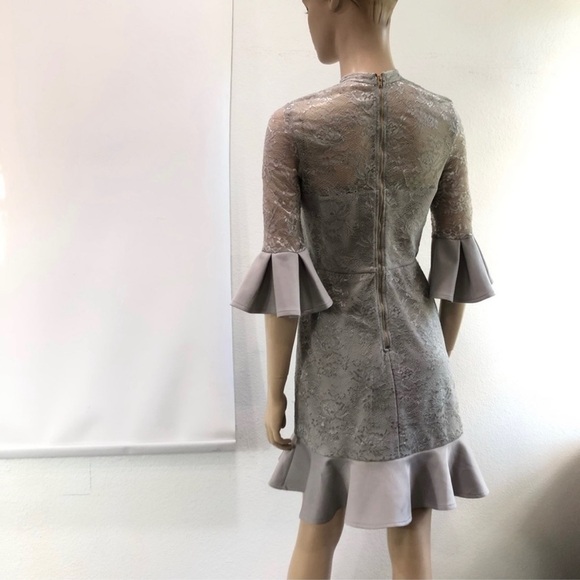 Chi Chi London Tulle Lace Prom Midi Dress - Grey - Picture 3 of 16